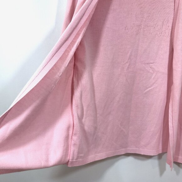 Vintage Cardigan Sweater Needlepoint Pink Top M - Picture 6 of 9